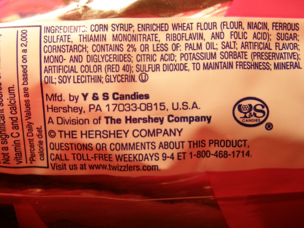 Twizzlers List of Additives