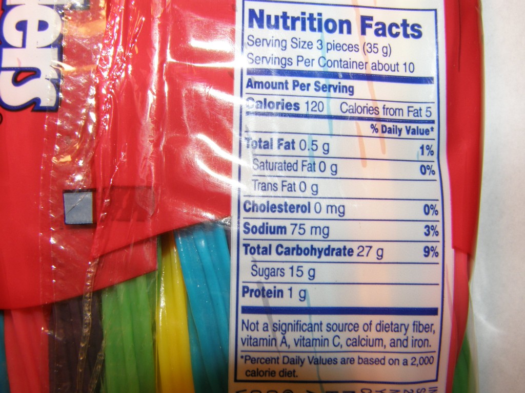 Twizzlers Rainbow Nutrition Facts