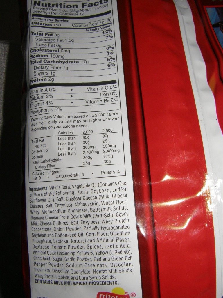 Doritos Nacho Cheese Ingredients