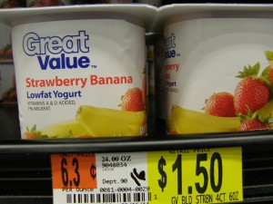 Great Value Strawberry Banana low fat yogurt