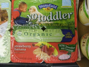 Stonyfield Strawberry Banana whole milk yogurt