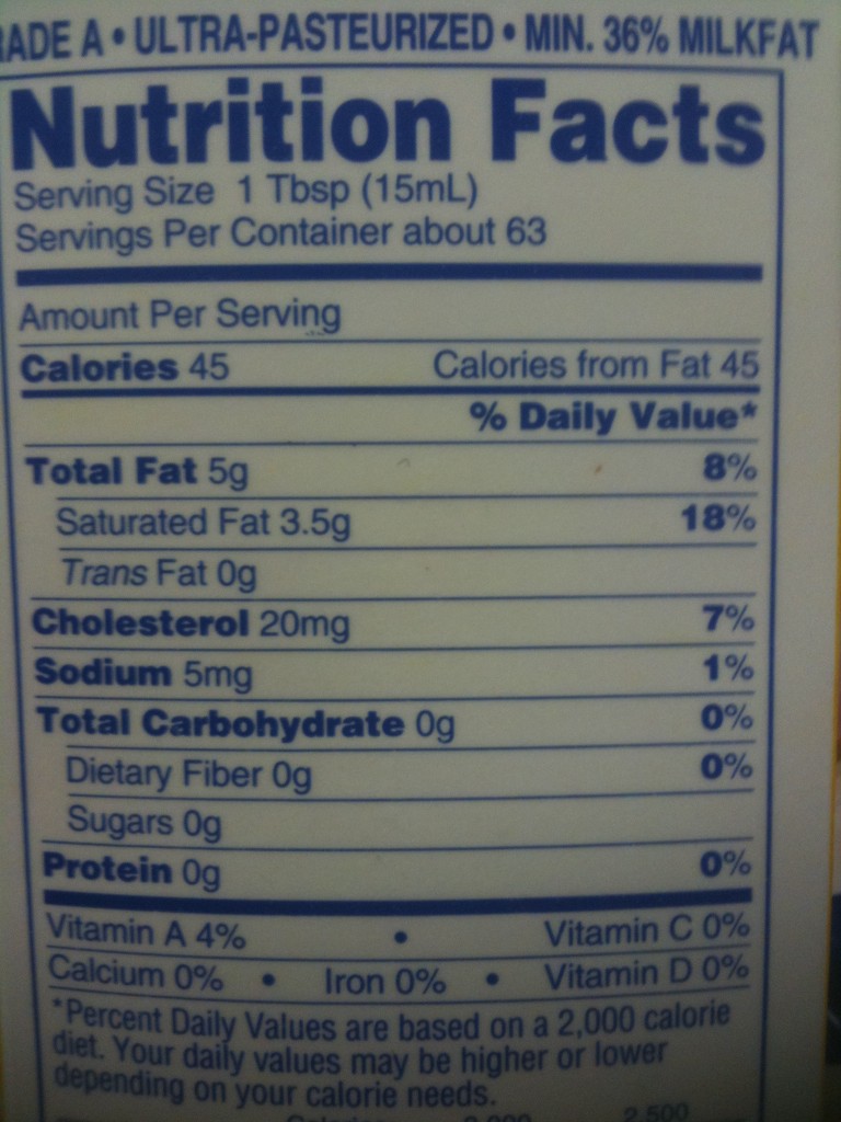 Index Of Wp Contentuploads201205 inside Nutrition Facts Heavy Whipping Cream
