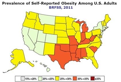 Prevalence of Self-Reported Obesity Among U.S. Adults