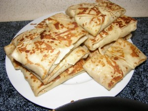 Pancakes stuffed with ground beef