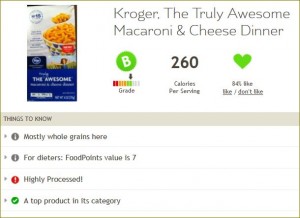 Fooducate result for The Truly Awesome Mac & Cheese