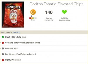 Fooducate result for Doritos