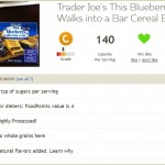 Fooducate results for Trader Joe's blueberry bar